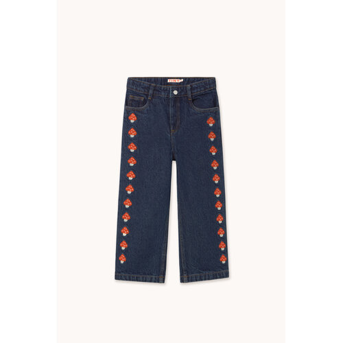 Tinycottons Mini Mushrooms Embroidered Denim Pant Tinycottons Mini Mushrooms Embroidered Denim Pant