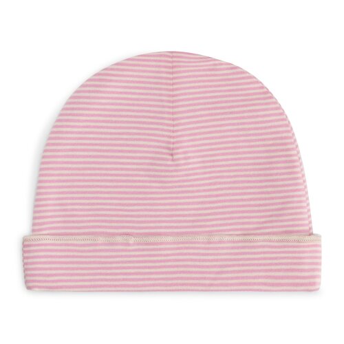 Gray label Gestreept baby mutsje in Bubblegum roze & crème kleur