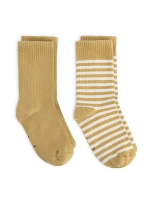 Gray label Ribbed Socks | 2-pack | Cookie - Cream Gray label Ribbed Socks | 2-pack | Cookie - Cream