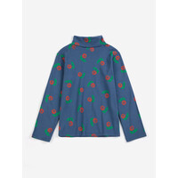 Stamp Bloom All Over Turtle Neck T-Shirt | Navy Blue