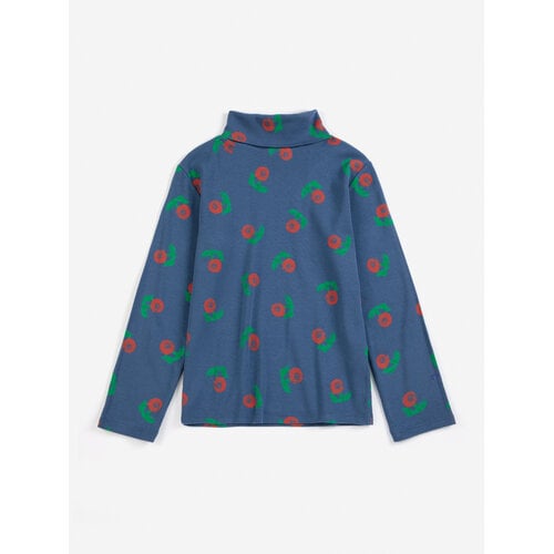 Bobo Choses Blauwe longsleeve met bloemenprint