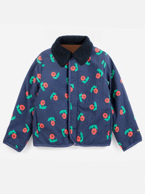 Bobo Choses Stamp Bloom All Over Reversible Jacket | Navy Blue Bobo Choses Stamp Bloom All Over Reversible Jacket | Navy Blue