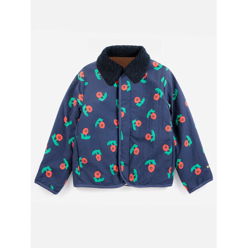 Bobo Choses Stamp Bloom All Over Reversible Jacket | Navy Blue Bobo Choses Stamp Bloom All Over Reversible Jacket | Navy Blue
