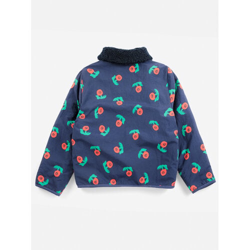 Bobo Choses Reversible jas met bloemenprint en een kraagje