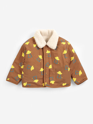Bobo Choses Pixel Abduction Sheepskin Reversible Jacket | Brown