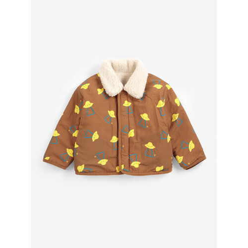Bobo Choses Pixel Abduction Sheepskin Reversible Jacket | Brown Bobo Choses Pixel Abduction Sheepskin Reversible Jacket | Brown