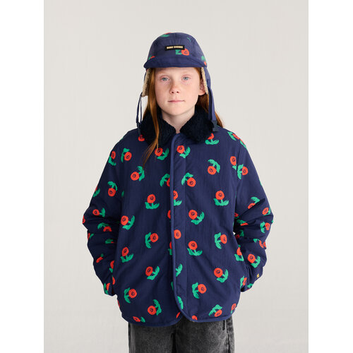 Bobo Choses Reversible jas met bloemenprint en een kraagje