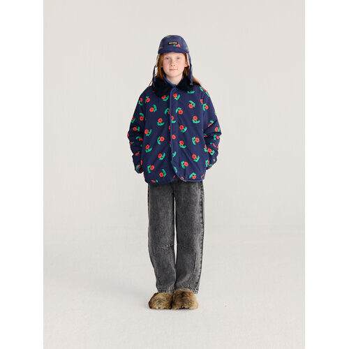 Bobo Choses Reversible jas met bloemenprint en een kraagje