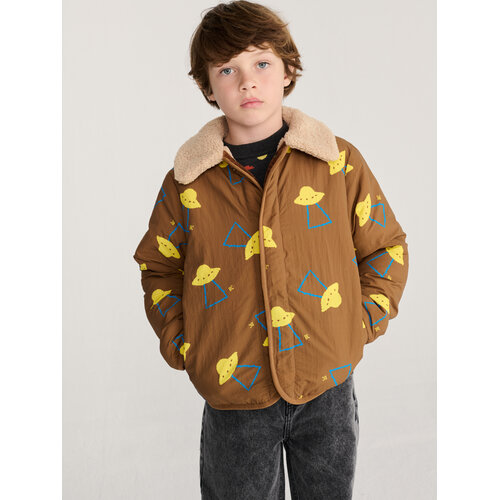 Bobo Choses Pixel Abduction All Over Reversible Jacket | Brown Bobo Choses Pixel Abduction All Over Reversible Jacket | Brown