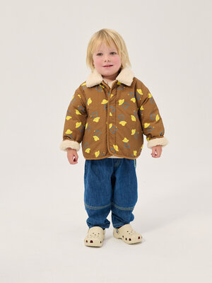 Bobo Choses Pixel Abduction Sheepskin Reversible Jacket | Brown