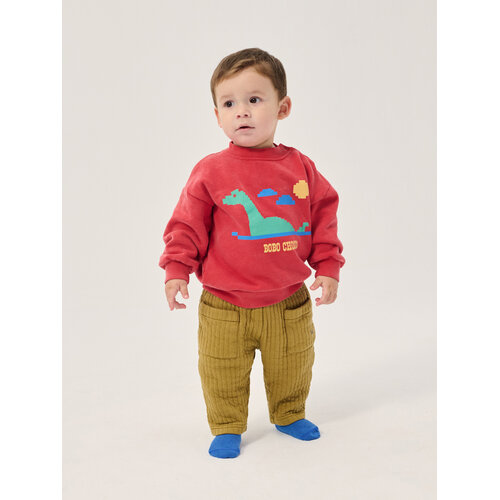 Bobo Choses Rode baby sweater met opdruk Bobo Choses Rode baby sweater met opdruk