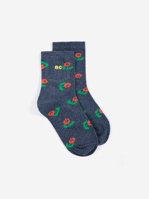 Bobo Choses Stamp Bloom All Over Short Socks | Violet