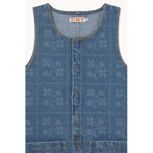 Tinycottons Denim jurk met bloemenprint