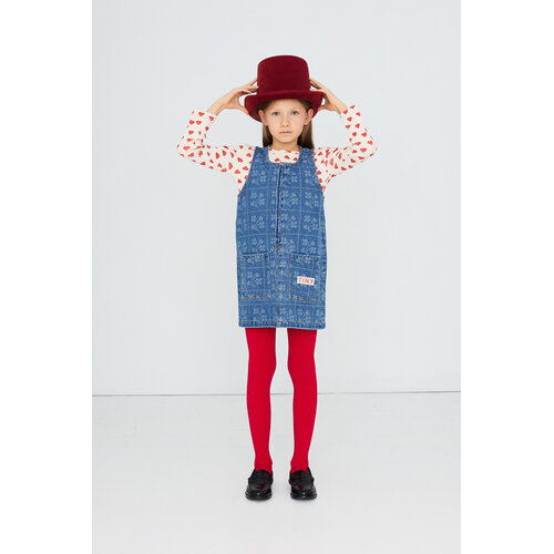 Tinycottons Denim jurk met bloemenprint