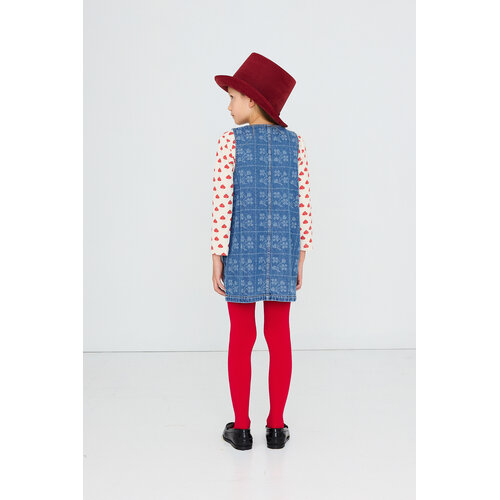Tinycottons Denim jurk met bloemenprint