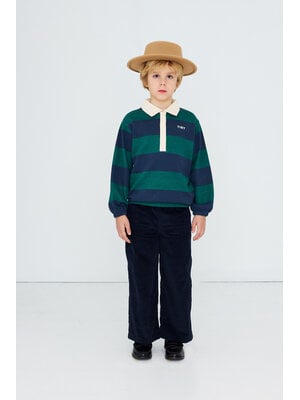 Tinycottons Navy Stripes Polo Sweatshirt Tinycottons Navy Stripes Polo Sweatshirt