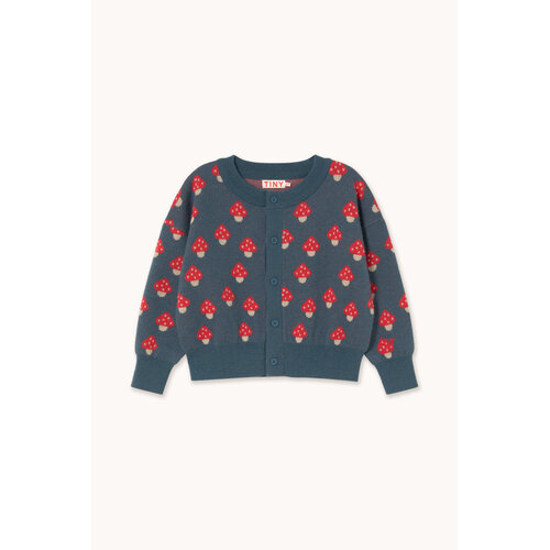 Tinycottons Wollen vest met paddestoelenprint