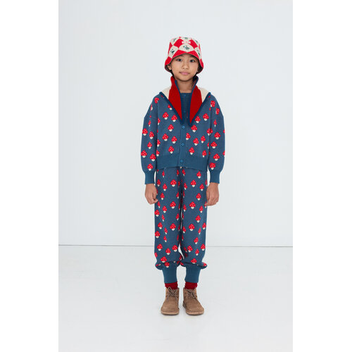 Tinycottons Wollen vest met paddestoelenprint