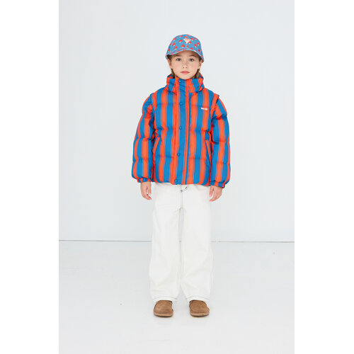 Tinycottons Korte winterjas met retro strepen