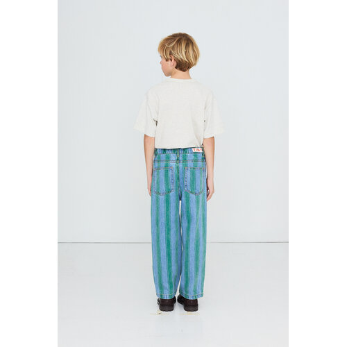 Tinycottons Blauwe jeans met groene streep