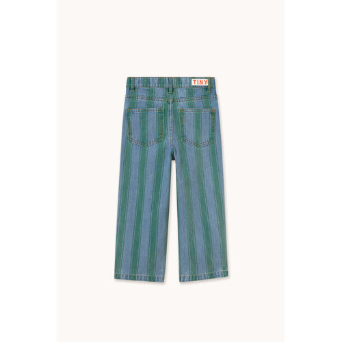 Tinycottons Blauwe jeans met groene streep