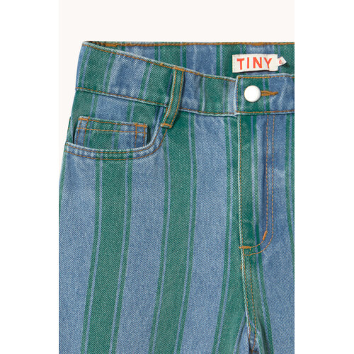 Tinycottons Blauwe jeans met groene streep