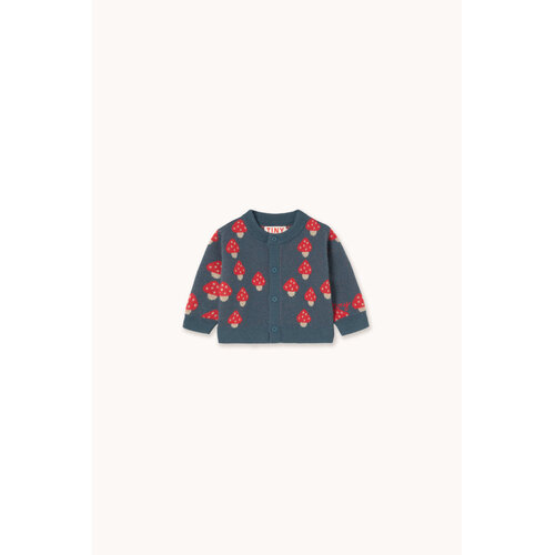 Tinycottons Wollen baby vestje met paddestoelenprint