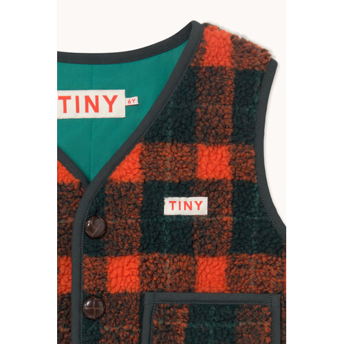 Tinycottons Mouwles vest in rode ruit
