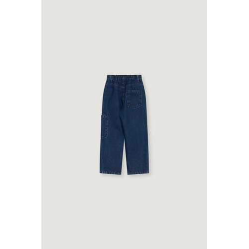 the new society Donkerblauwe denim broek met zakken
