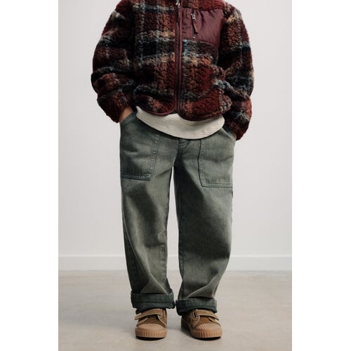 the new society Donkere denim broek met zakken