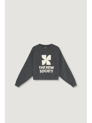 the new society TNS Logo Sweatshirt Dark Grey Melange