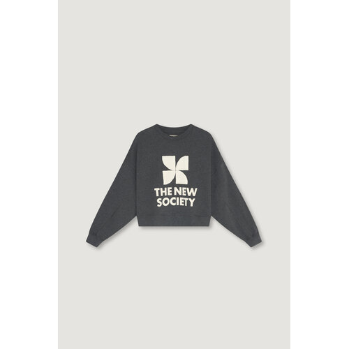 the new society Logo sweater in donker grijs the new society Logo sweater in donker grijs