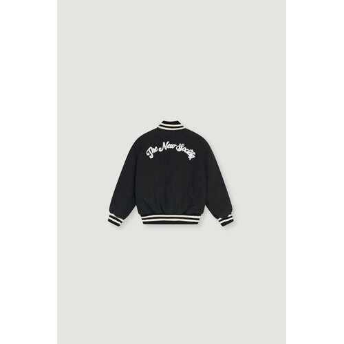 the new society Wollen bomber jack in donker grijs the new society Wollen bomber jack in donker grijs
