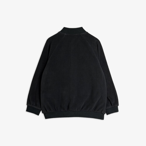 Mini Rodini Zwart fleece jasje met pinguïn Mini Rodini Zwart fleece jasje met pinguïn