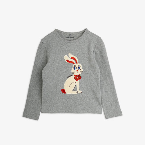 Mini Rodini Grijze longsleeve met konijn