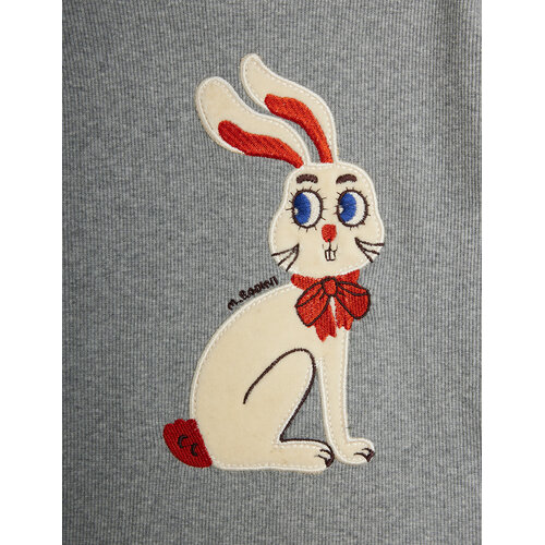 Mini Rodini Grijze longsleeve met konijn