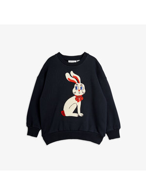 Mini Rodini Rabbit application sweatshirt | Black Mini Rodini Rabbit application sweatshirt | Black