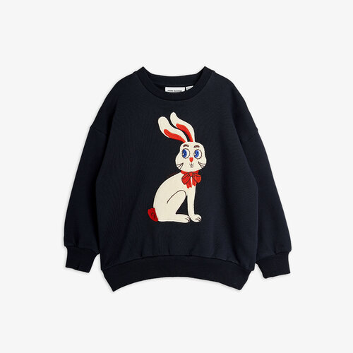Mini Rodini Zwarte sweater met konijn Mini Rodini Zwarte sweater met konijn