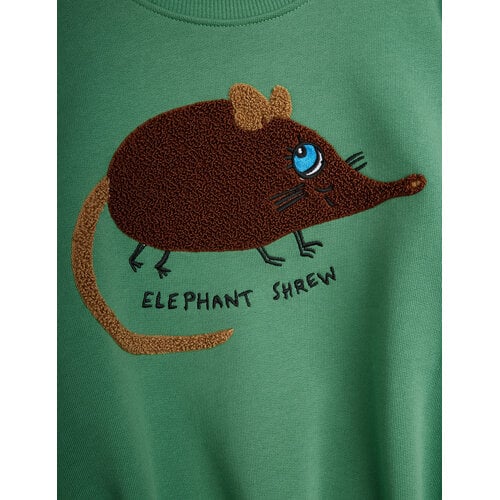 Mini Rodini Groene sweater met een muis Mini Rodini Groene sweater met een muis
