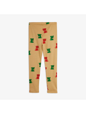 Mini Rodini Kittens aop leggings | Beige Mini Rodini Kittens aop leggings | Beige