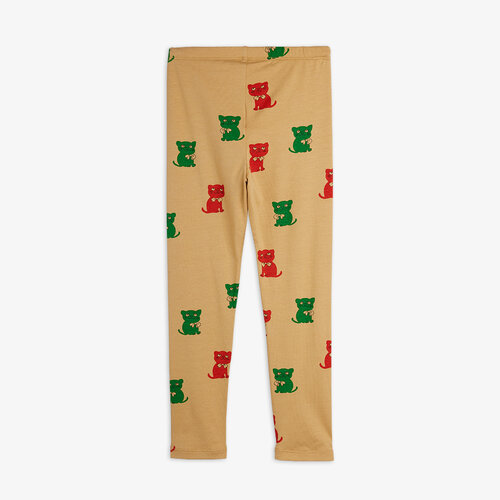 Mini Rodini Beige legging met kittens print