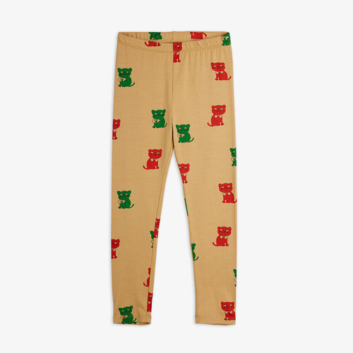Mini Rodini Beige legging met kittens print