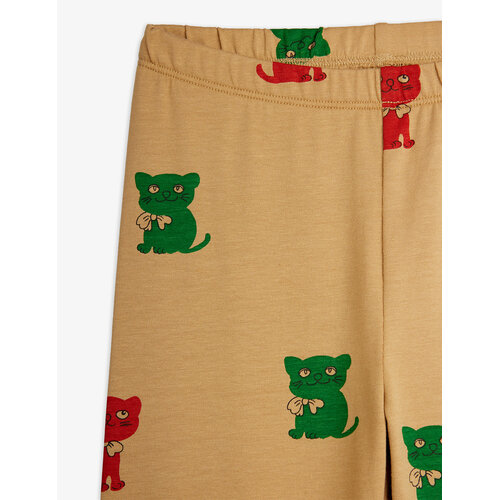 Mini Rodini Beige legging met kittens print