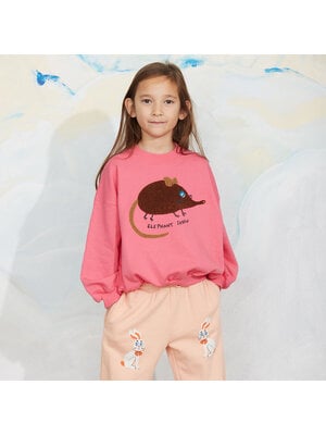 Mini Rodini Elephant shrew chenille sweatshirt | Pink Mini Rodini Elephant shrew chenille sweatshirt | Pink