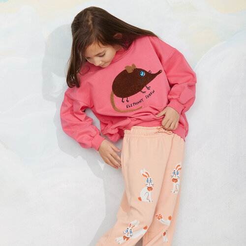 Mini Rodini Roze sweater met een muis