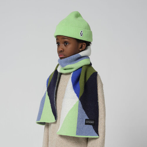 GOSOAKY Gebreide blauw groene sjaal