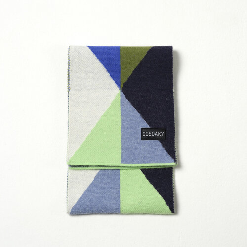 GOSOAKY Gebreide blauw groene sjaal