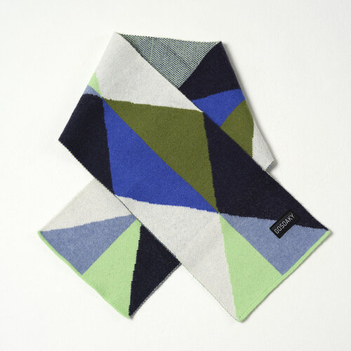 GOSOAKY Gebreide blauw groene sjaal