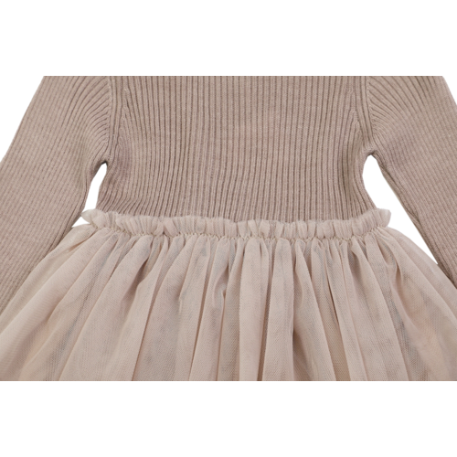 Donsje Jurk met tulle rok in een grijs roze kleur Donsje Jurk met tulle rok in een grijs roze kleur