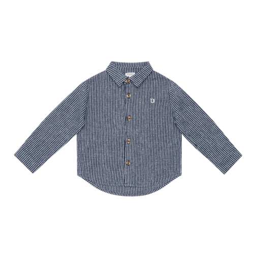 Donsje Krijtstreep shirt in donkerblauw Donsje Krijtstreep shirt in donkerblauw